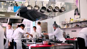 Download Video Stock Professional Chefs Work In Restaurant Kitchen Live Wallpaper Free