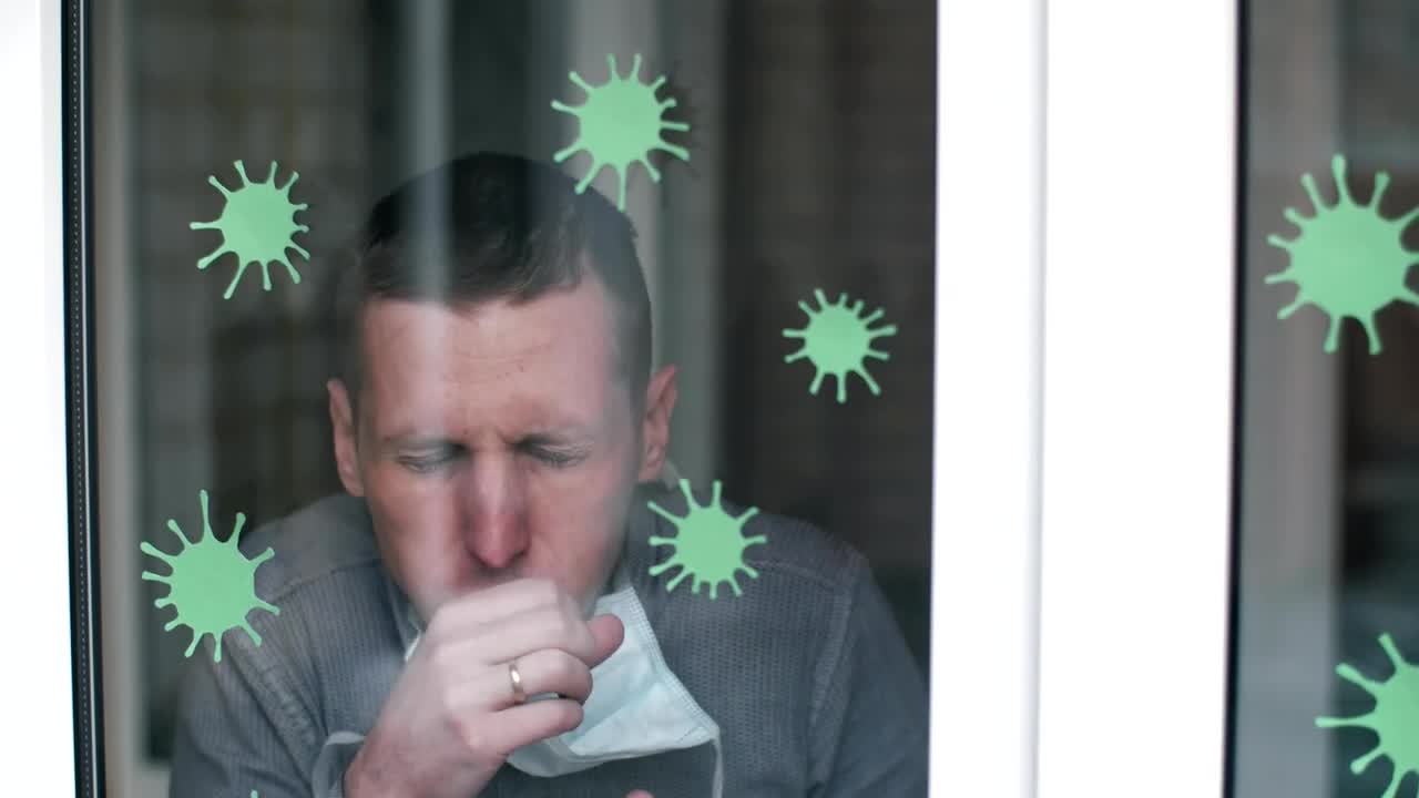 Download Video Stock Quarantined Man Coughing At Home Live Wallpaper Free