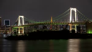 Download Video Stock Rainbow Bridge In Tokyo At Night Time Lapse Live Wallpaper Free