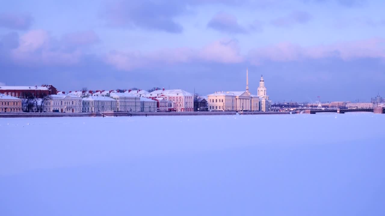 Download Free Stock Video River Covered In Snow And The City Live Wallpaper