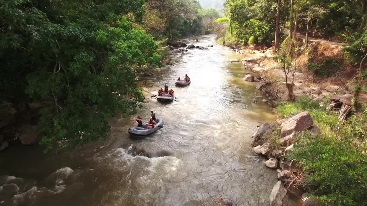 Download Free Stock Video River Rafting Aerial Tracking Shot Live Wallpaper