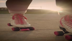 Download Free Stock Video Roller Skates Of A Girl When Skating On The Street Live Wallpaper