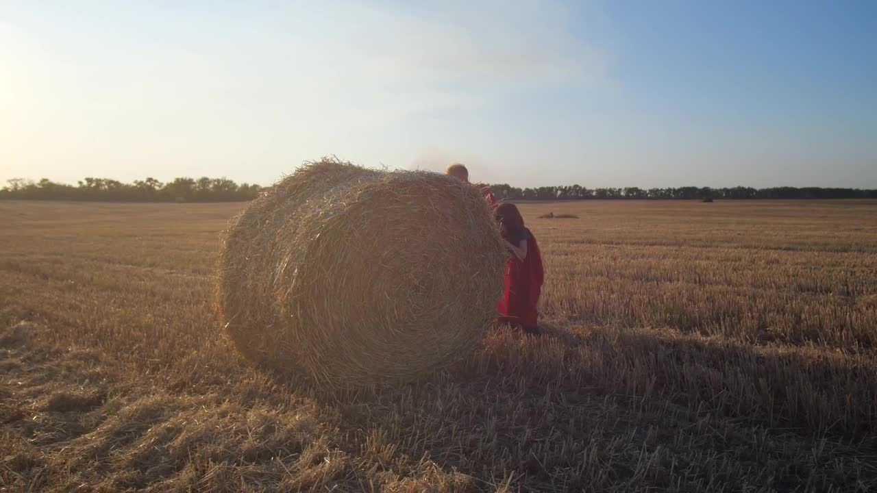 Download Free Stock Video Rolling A Huge Bale Of Hay Live Wallpaper