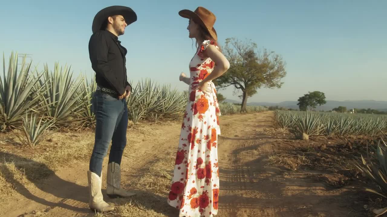 Download Free Stock Video Romantic Couple Of Ranchers In A Maguey Field Live Wallpaper