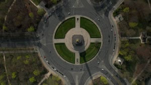 Download Free Stock Video Roundabout In Berlin Aerial Top Shot Live Wallpaper