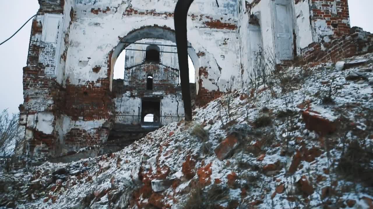 Download Free Stock Video Ruins Of An Old Church In The Snow Live Wallpaper