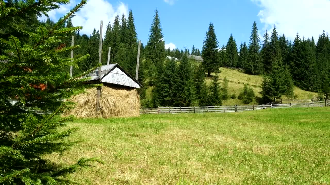 Download Free Stock Video Rustic Houses In A Mountain Surrounded By Forest Live Wallpaper