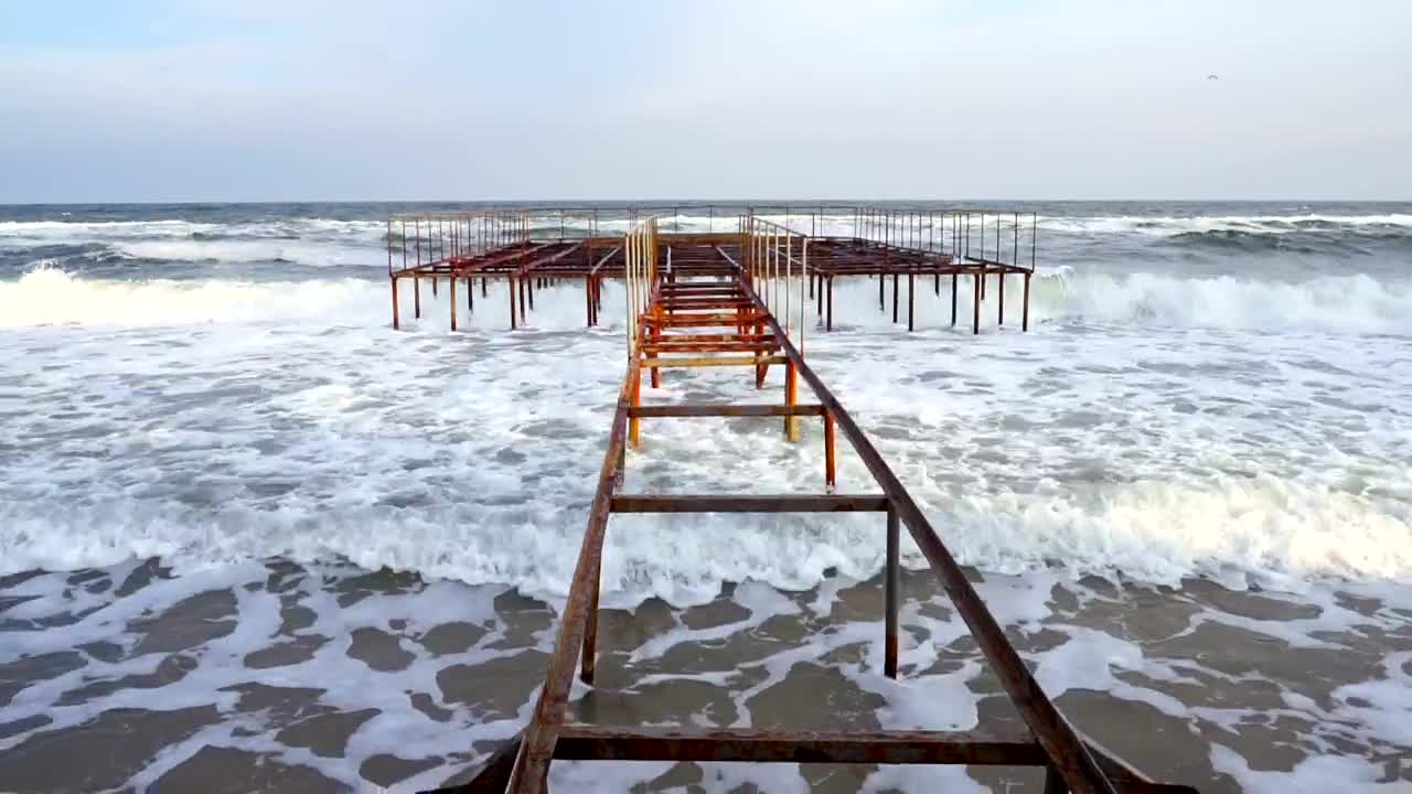 Download Free Stock Video Rusty And Old Abandoned Pier Live Wallpaper