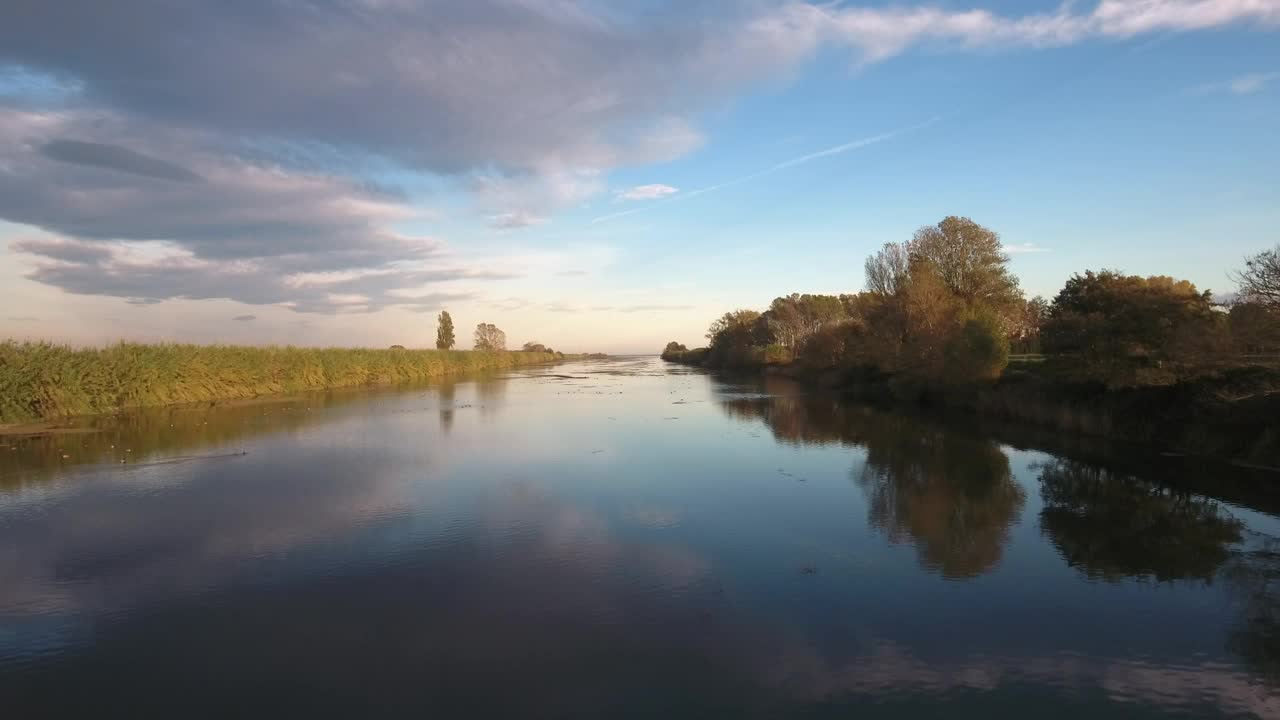 Download Free Stock Video Sailing A Quiet River In Autumn Live Wallpaper