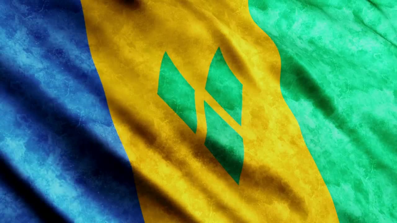 Download Free Stock Video Saint Vincent And The Grenadines D Flag Waving Live Wallpaper