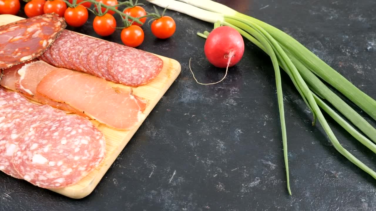 Download Free Stock Video Salami And Vegetables Live Wallpaper