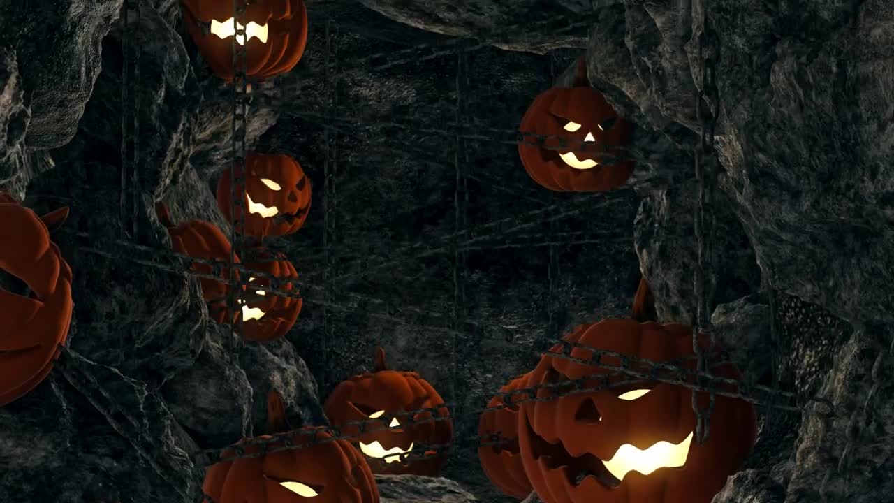 Download Free Stock Video Scary Caves With Happy Halloween Sign Live Wallpaper