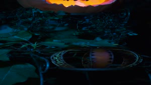 Download Free Stock Video Scary Halloween Pumpkin Lit Up In The Dead Of Night Live Wallpaper