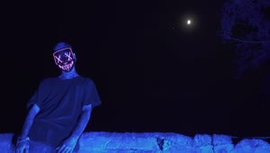 Download Free Stock Video Scary Masked Man In Moonlight Live Wallpaper