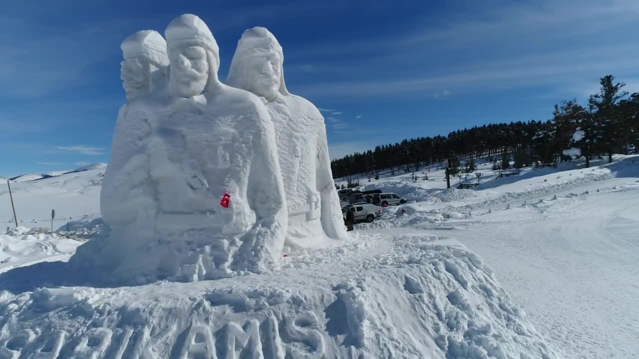 Download Free Stock Video Sculpture Made Out Of Snow Live Wallpaper