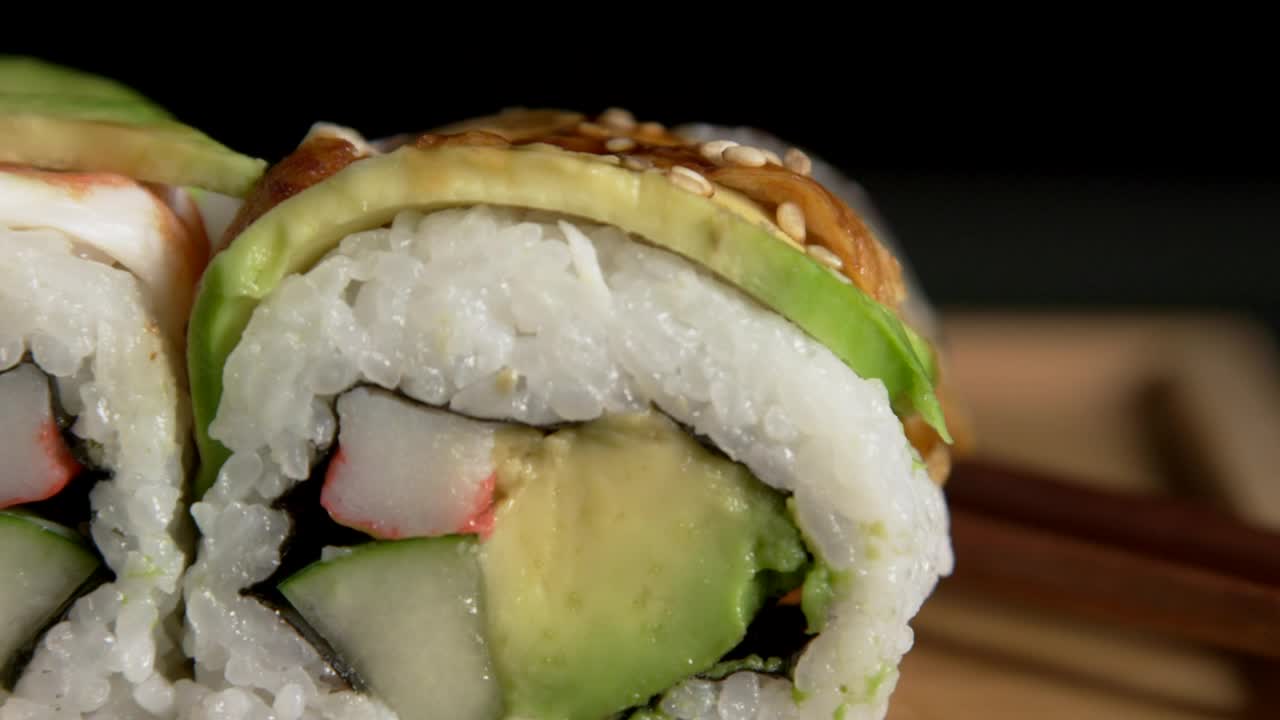 Download Free Stock Video Selection Of Sushi Rolls Live Wallpaper