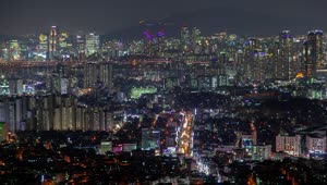 Download Free Stock Video Seoul Colorful City Night Lights And Traffic Live Wallpaper
