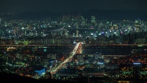 Download Free Stock Video Seoul Colorful Cityscape At Night And Traffic Live Wallpaper