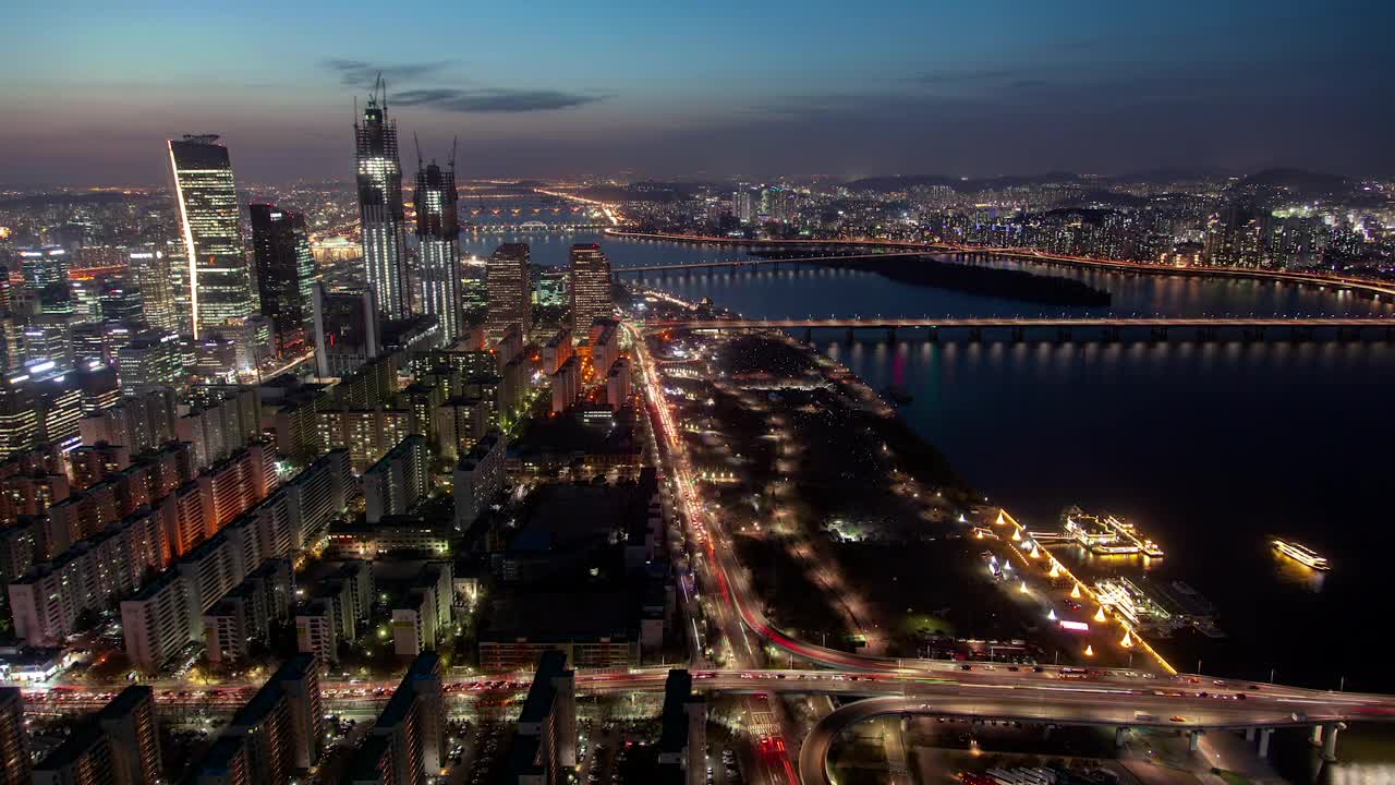 Download Free Stock Video Seoul Illuminated Cityscape And Traffic Live Wallpaper