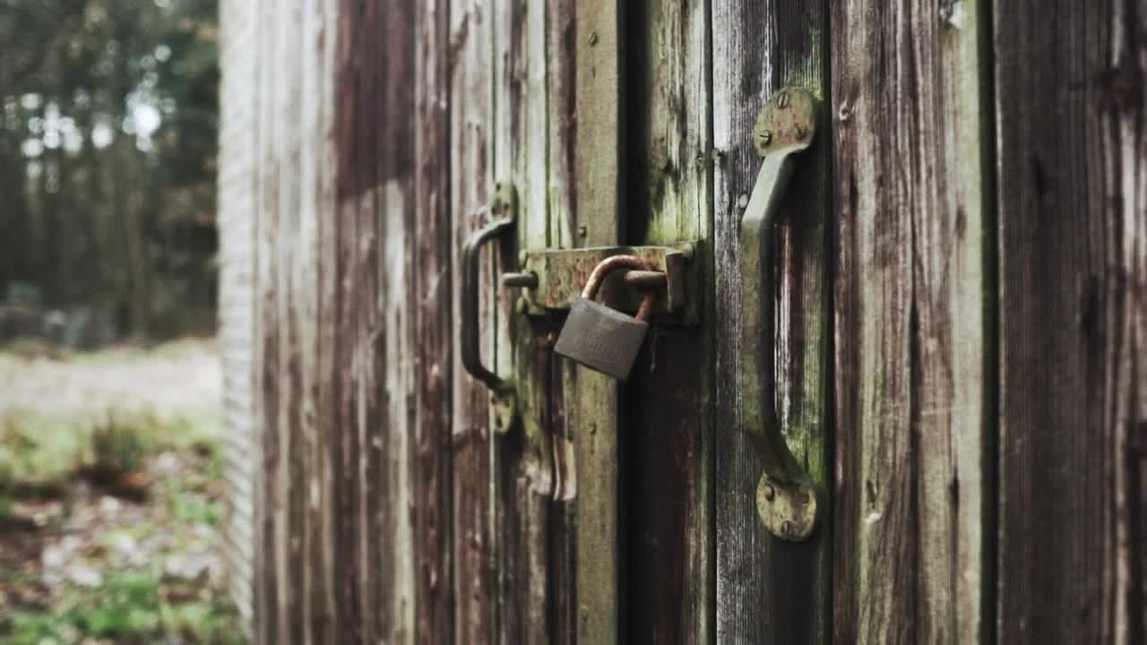 Download Free Stock Video Shed In The Forest Closed With A Padlock Live Wallpaper