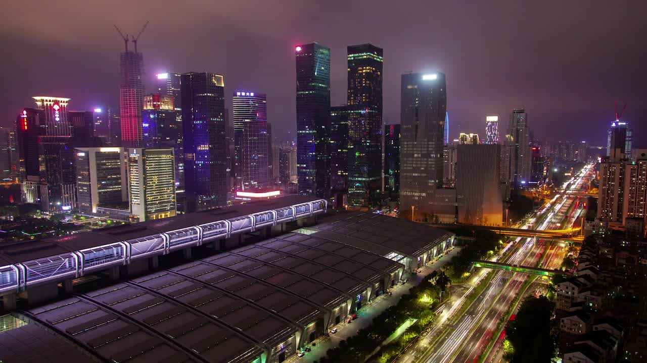 Download Free Stock Video Shenzhen Convention Center And Road With Traffic Live Wallpaper