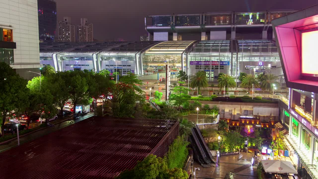 Download Free Stock Video Shenzhen Convention Center Time Lapse At Night Live Wallpaper