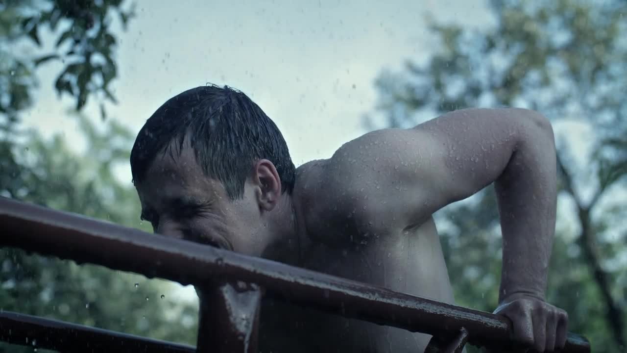 Download Free Stock Video Shirtless Man Exercises In The Rain Live Wallpaper