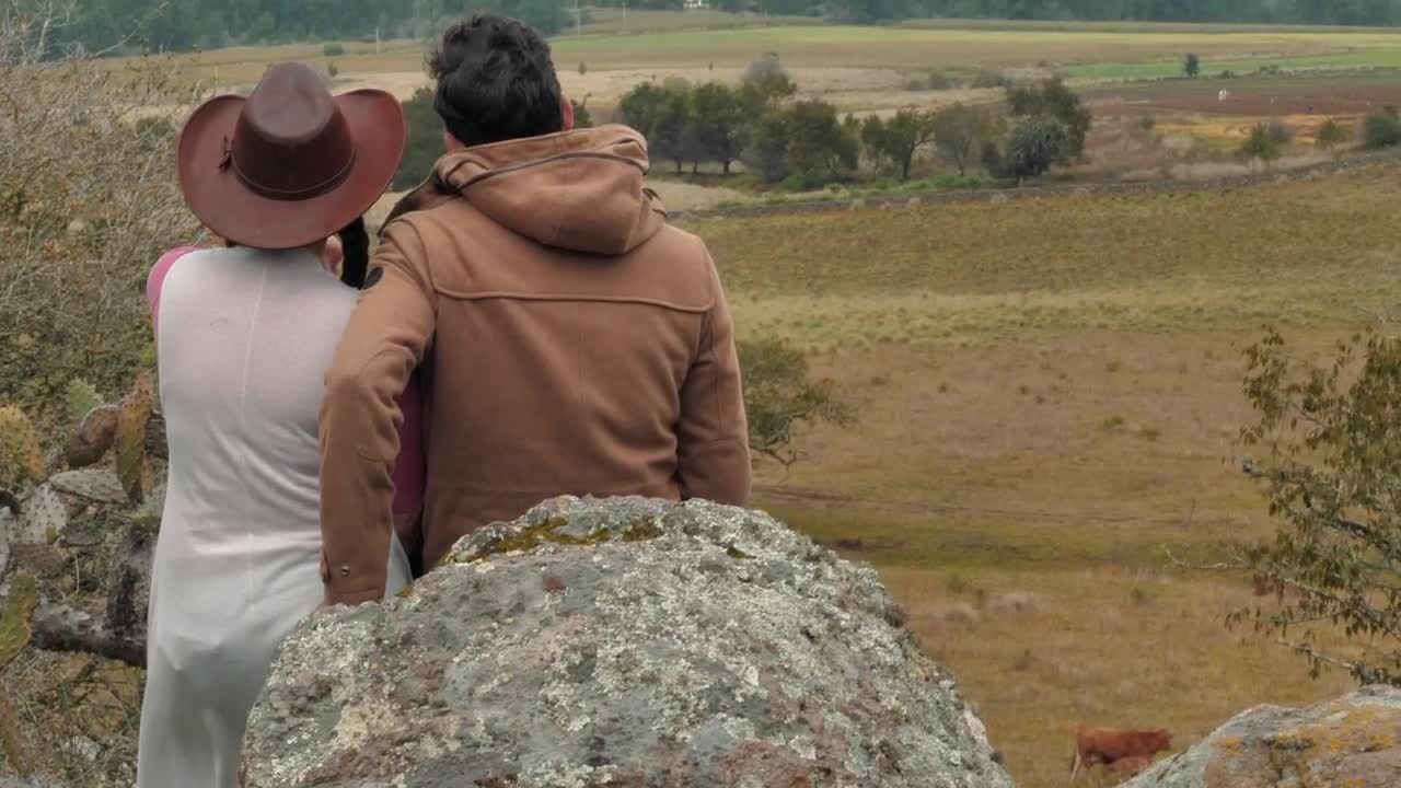 Download Free Stock Video Shot From Behind A Couple Watching The Landscape Live Wallpaper