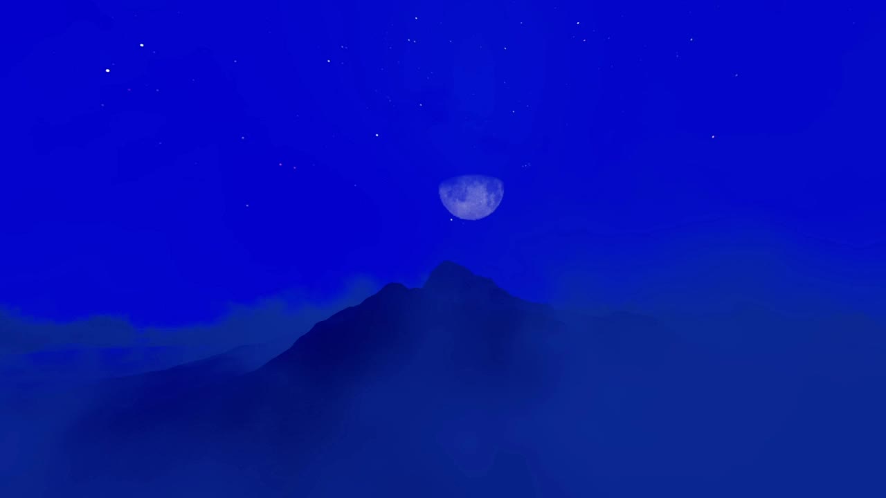 Download Free Stock Video Silhouette Of A Mountain On A Blue Night Live Wallpaper