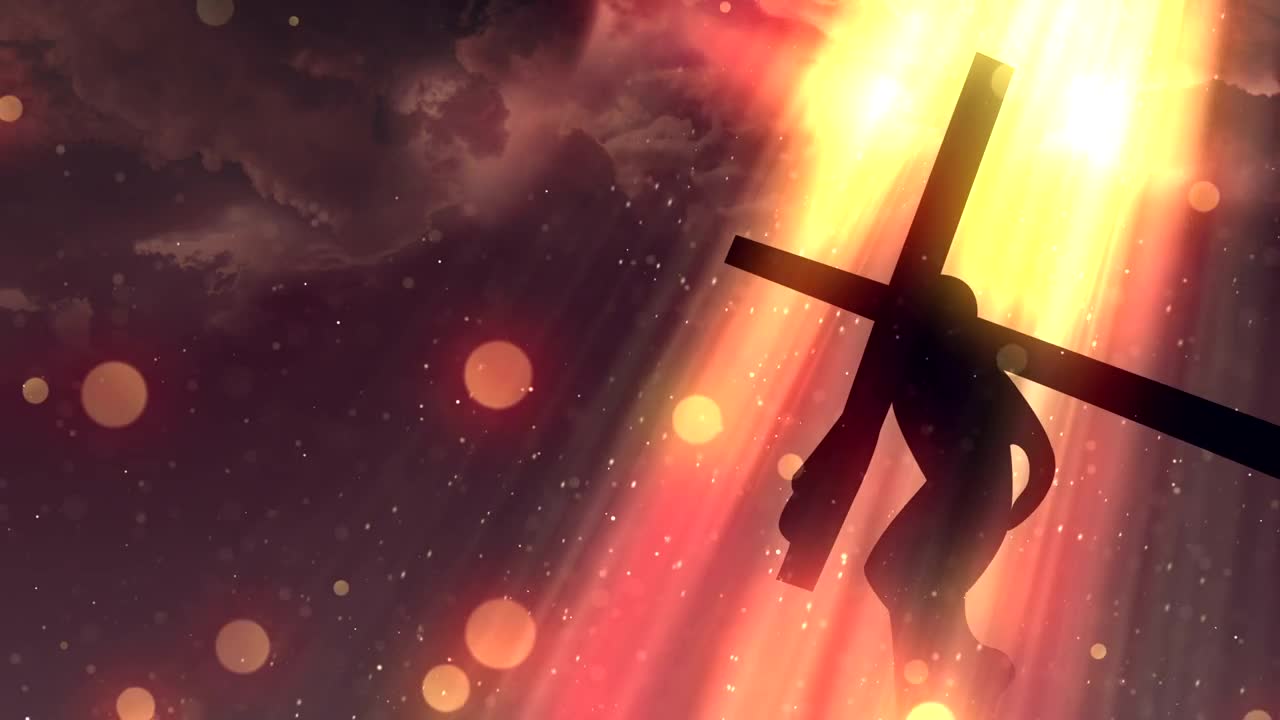 Download Free Stock Video Silhouette Of Christ Carrying His Cross Live Wallpaper