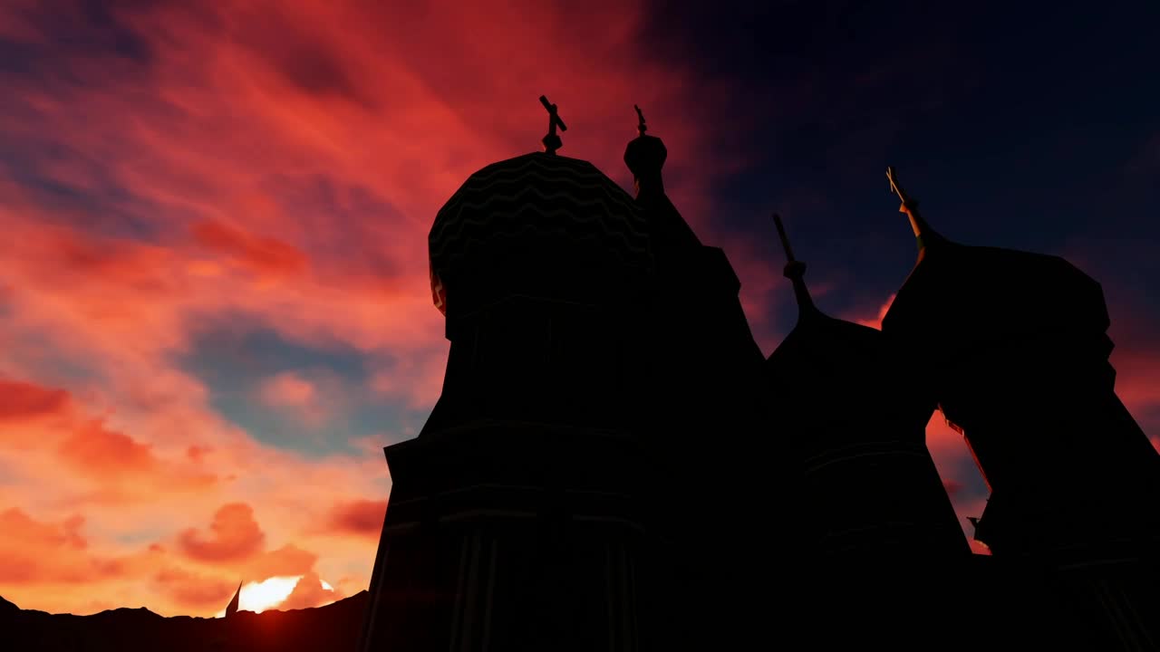 Download Free Stock Video Silhouette Of Kremlin Church At Sunset 35296Live Wallpaper