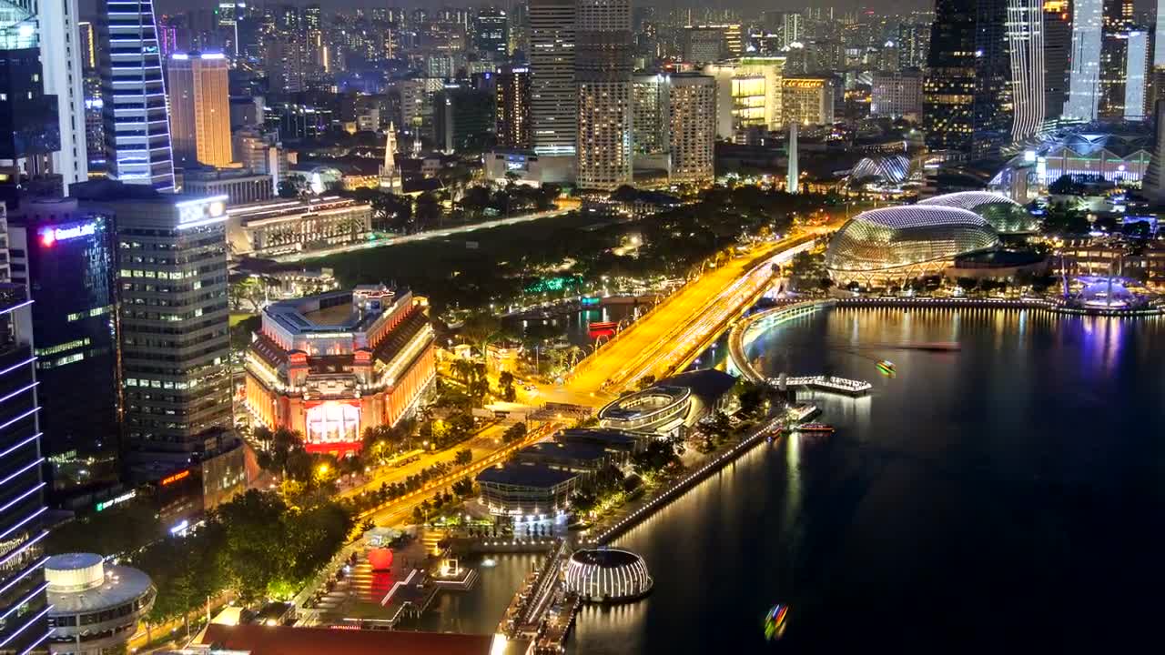 Download Free Stock Video Singapore Cityscape At Night Time Lapse Live Wallpaper