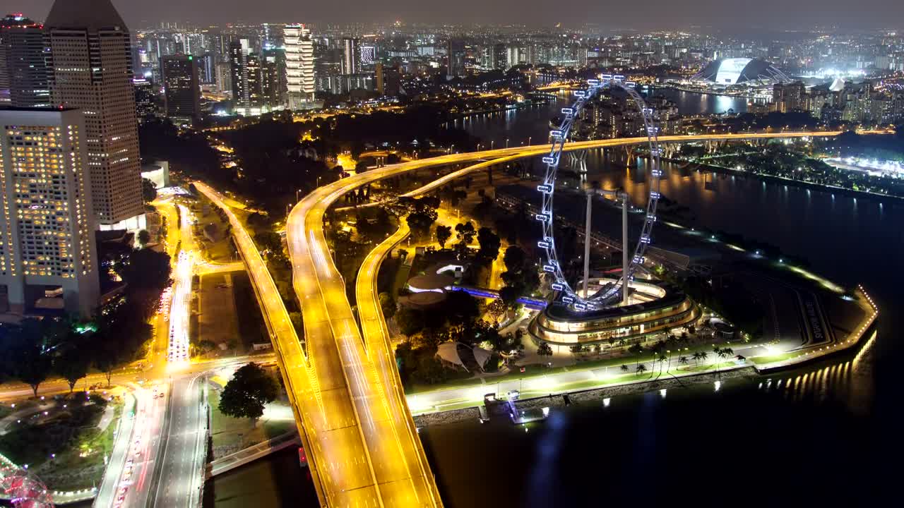 Download Free Stock Video Singapore Highway Roads Illuminated At Night Live Wallpaper