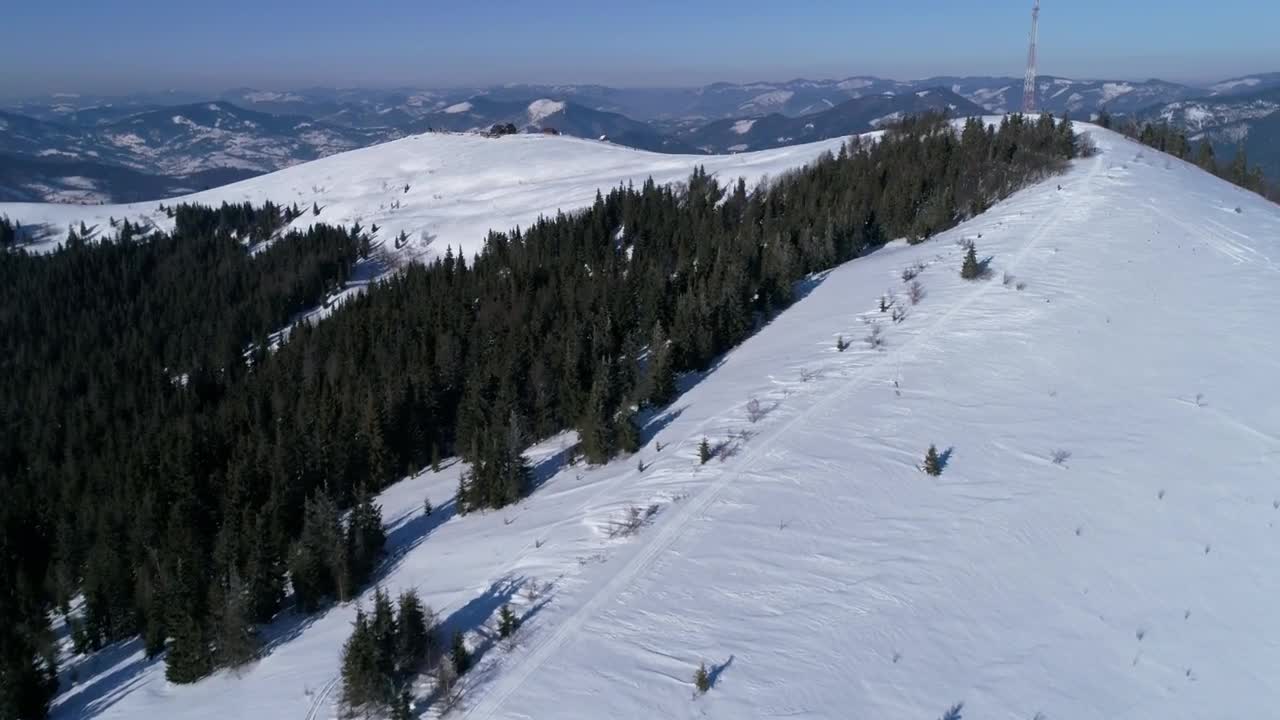 Download Free Video Stock Ski Resort In The Alps Aerial Shot Live Wallpaper