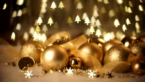 Download Free Video Stock Sparkling Gold Holiday Ornaments And Tree Lights Live Wallpaper
