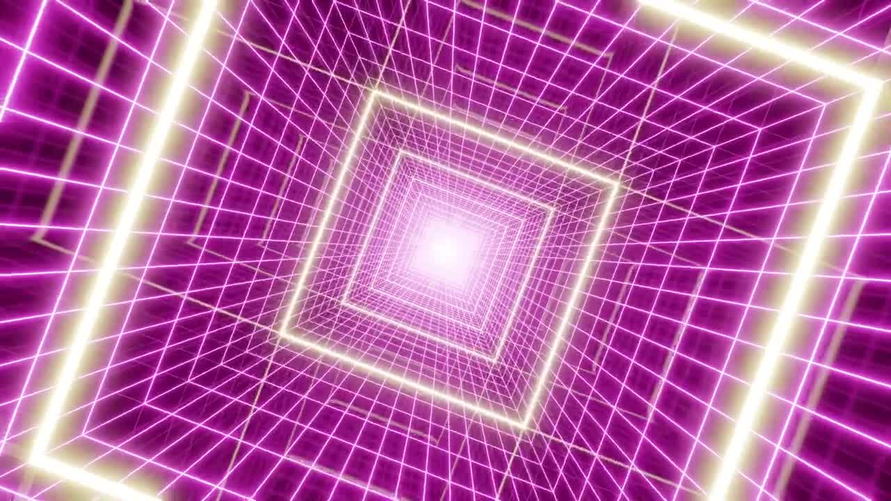 Download Free Video Stock Square Cyberpunk Tunnel With Purple Lasers Live Wallpaper