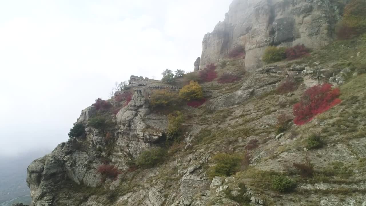 Download Free Video Stock Stone Cliffs Covered By Mist Live Wallpaper