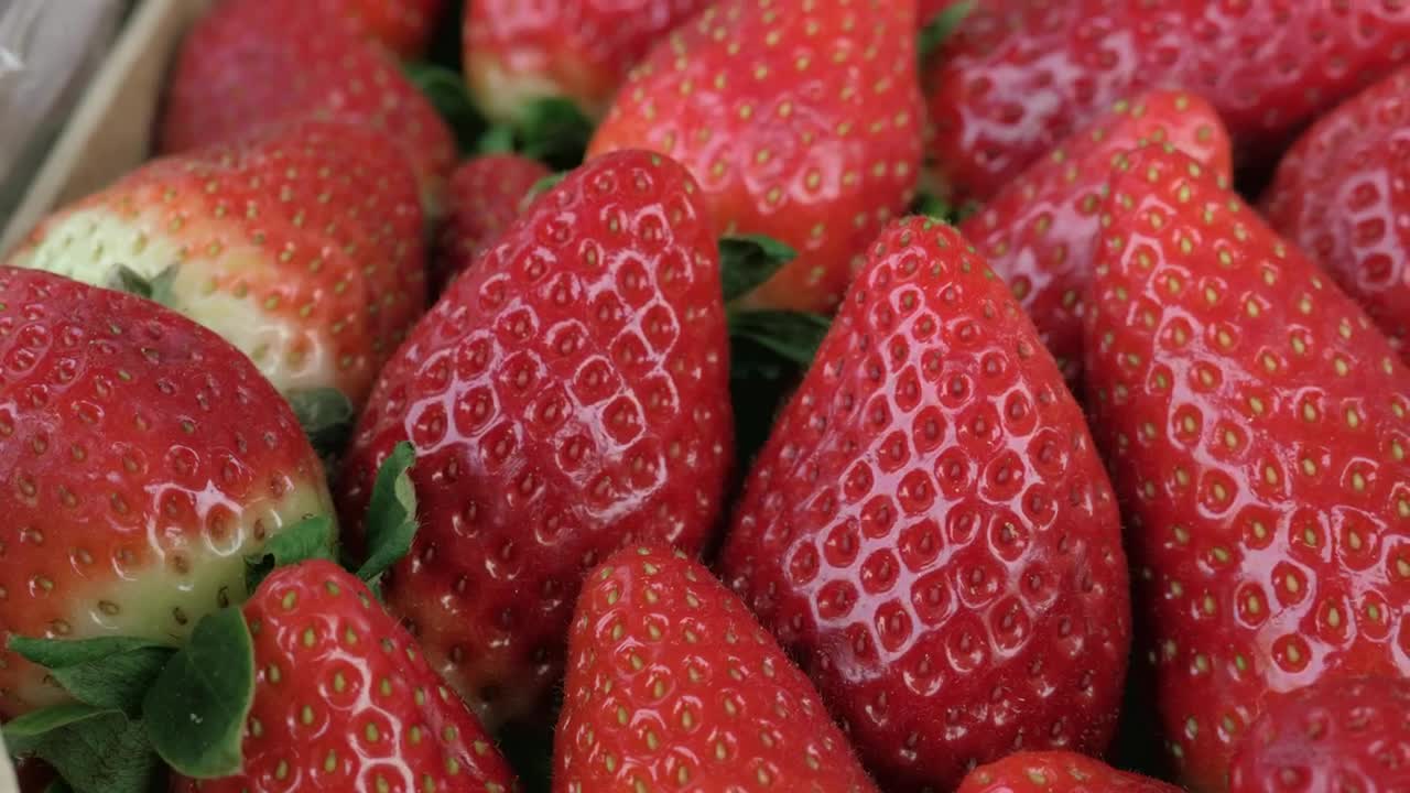 Download Free Video Stock Strawberries In A Market Tray Live Wallpaper