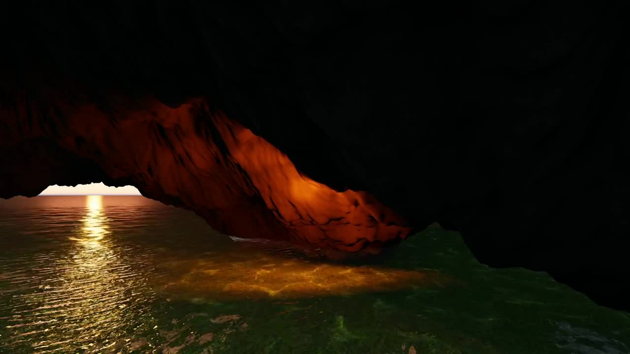 Download Free Video Stock Sunlight Entering A Cave In The Sea In D Live Wallpaper