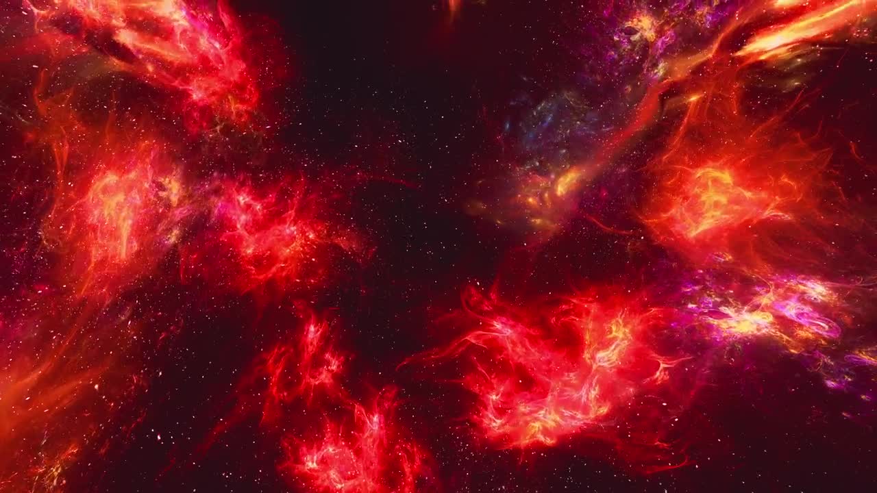 Download Free Video Stock traveled in d space among red nebulae like fire Live Wallpaper