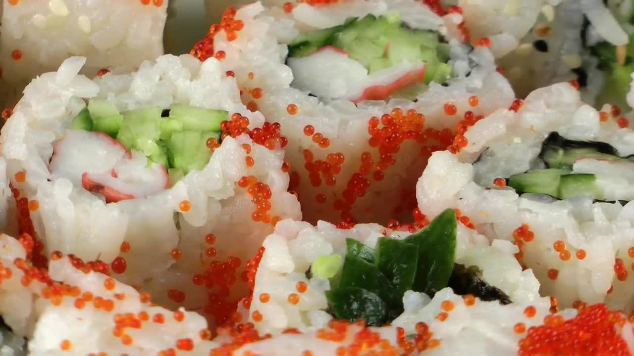 Download Free Video Stock sushi rolls texture Live Wallpaper