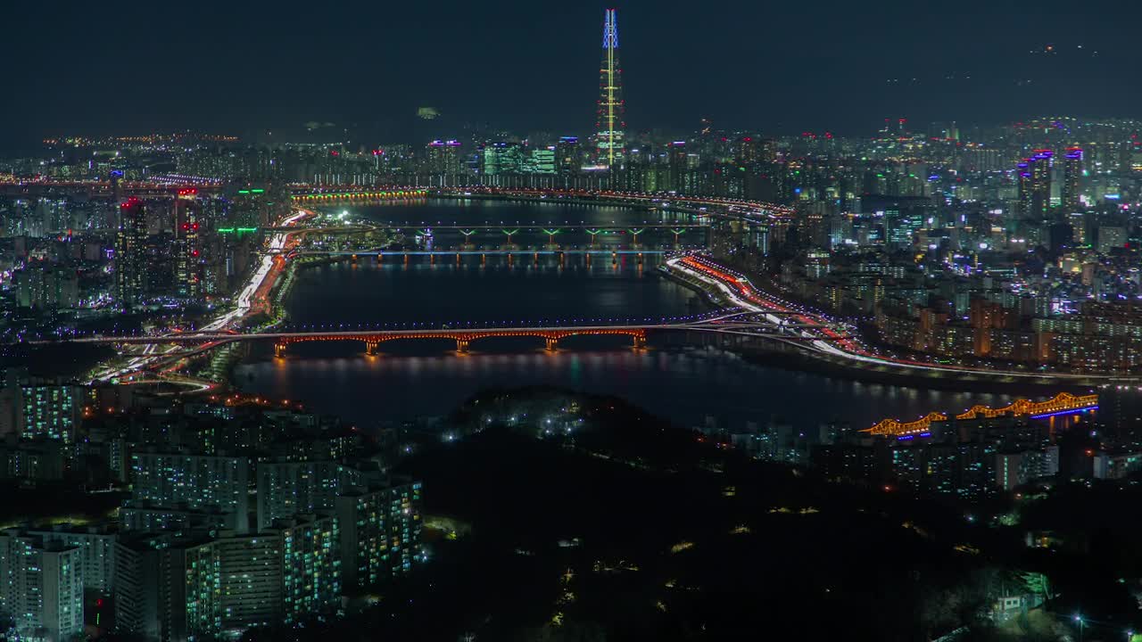 Download Free Video Stock the city of seoul at night Live Wallpaper