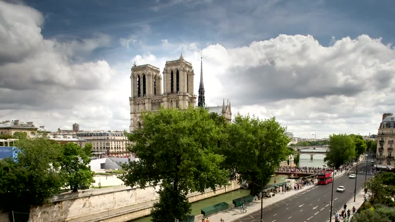 Download Free Video Stock the surroundings of notre dame cathedral Live Wallpaper