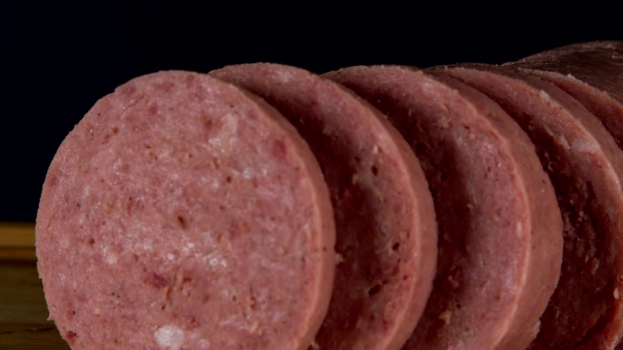 Download Free Video Stock thick salami slices Live Wallpaper