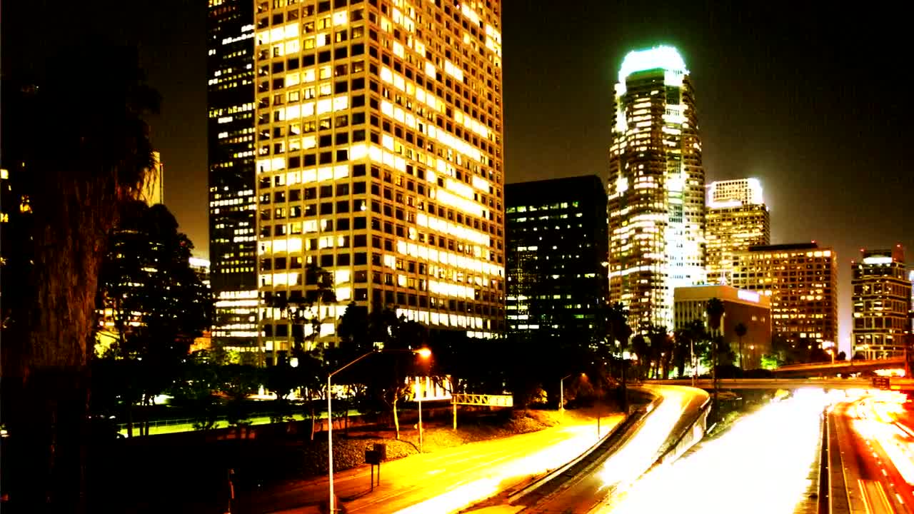 Download Free Video Stock time lapse of an avenue overnight Live Wallpaper