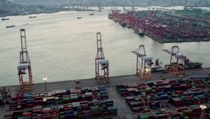 Download Free Video Stock time lapse of containerport in busan Live Wallpaper
