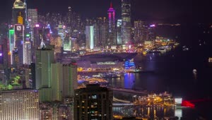 Download Free Video Stock time lapse of hong kong city at night Live Wallpaper
