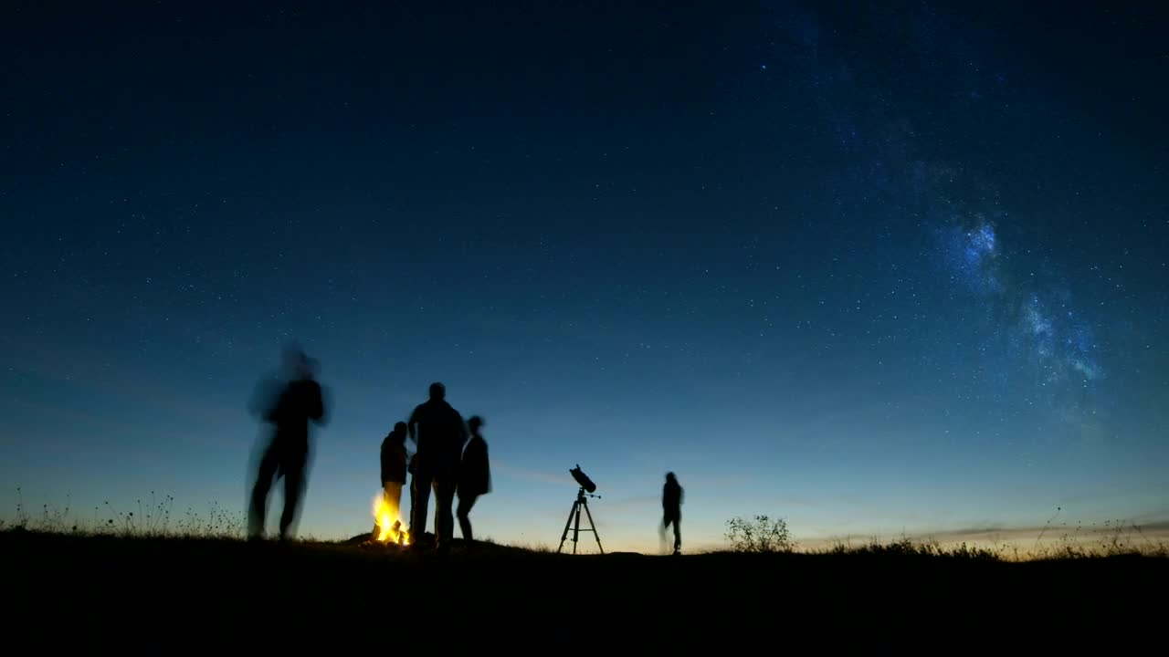 Download Free Video Stock time lapse of people stargazing Live Wallpaper