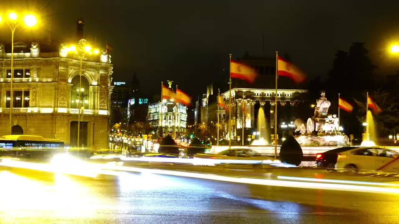 Download Free Video Stock time lapse of traffic at night in spain Live Wallpaper