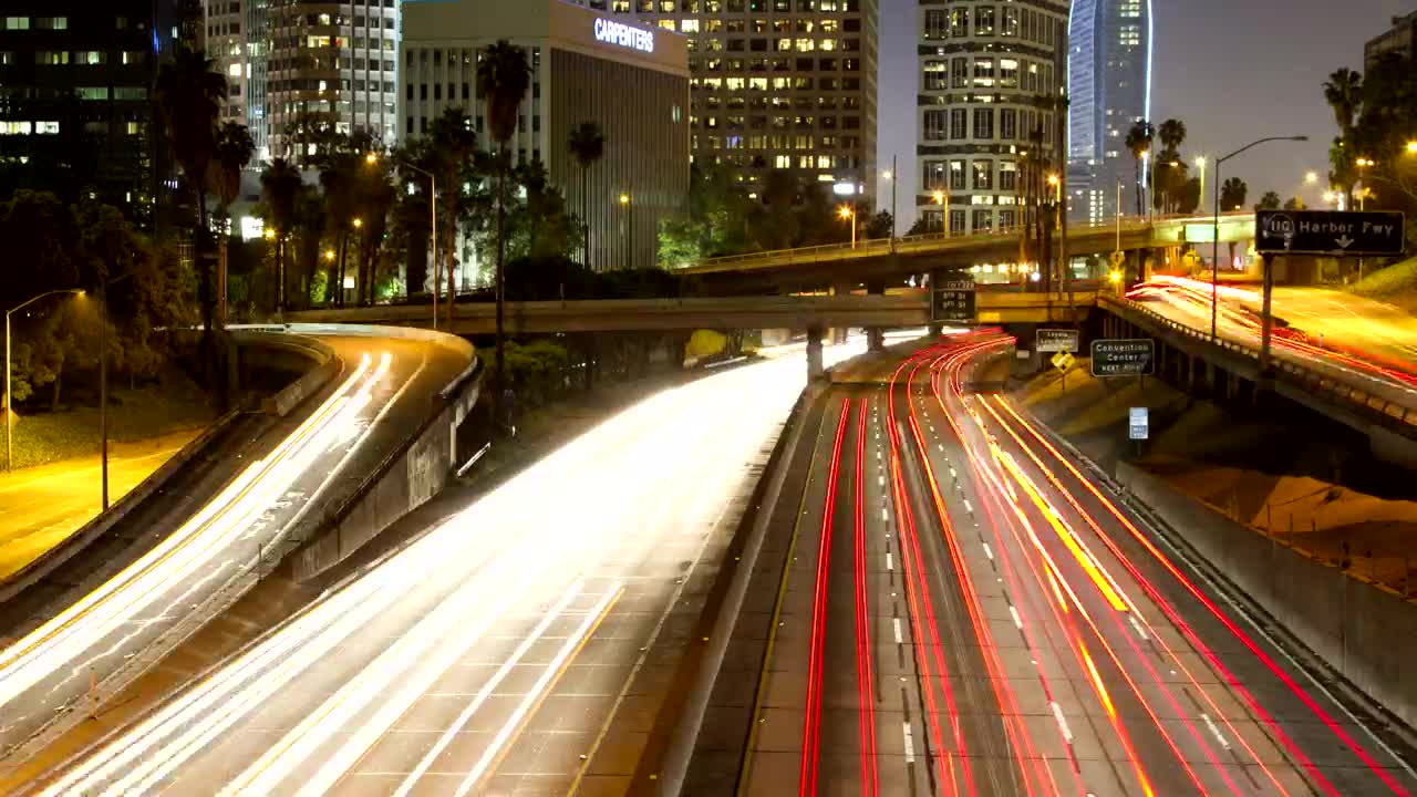 Download Free Video Stock time lapse of traffic at night Live Wallpaper